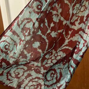 🐻Brown and Turquoise Silk Scarf